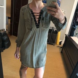 Express lace up dress